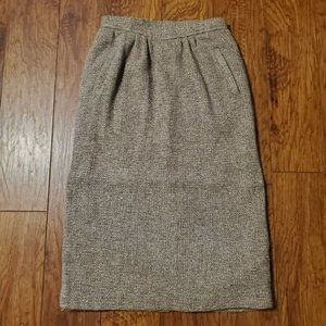 Vintage 70s/80s Patty Woodard Tweed High Waist Midi Pencil Skirt Womens 26 Waist